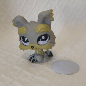 Vintage Littlest Pet Shop #883 Yorkie G2 with Original Frisbee